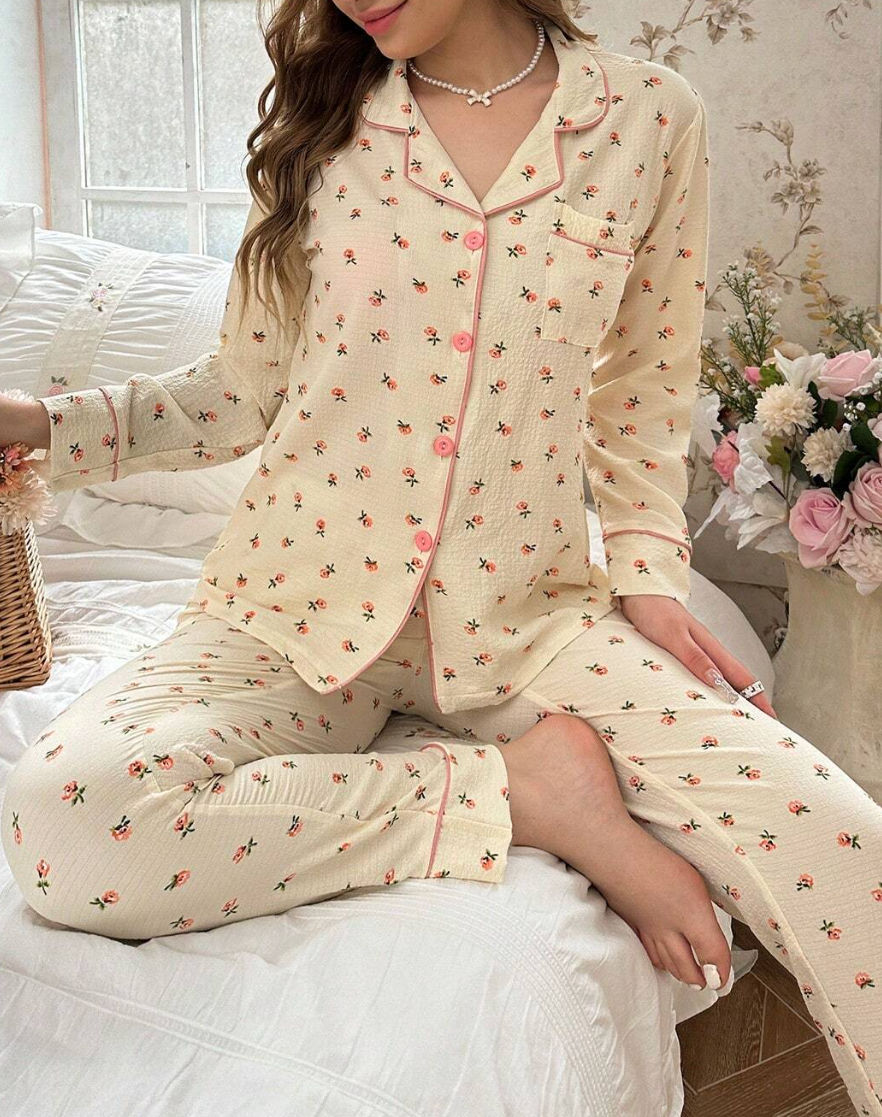 Pyjama floral en lin