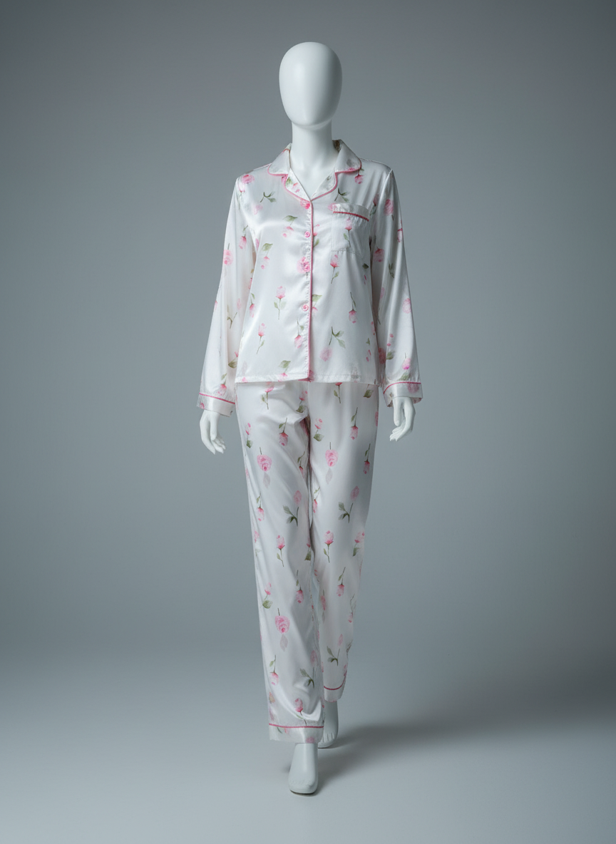 Pyjama en satin floral