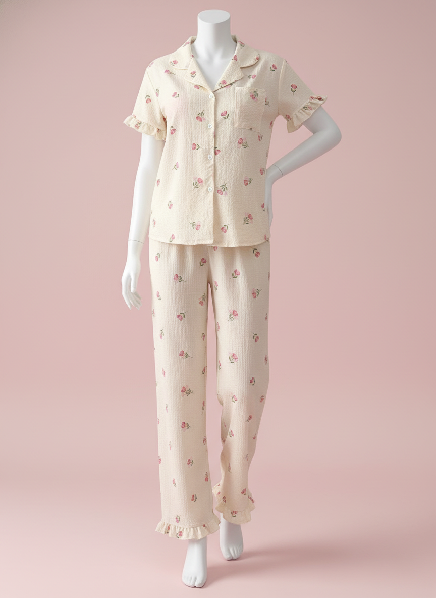 Pyjama Floral en Lin